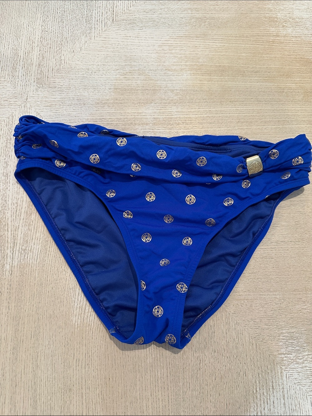 Lilly Pulitzer Royal Blue Bikini Bottom with Gold Dot Accents